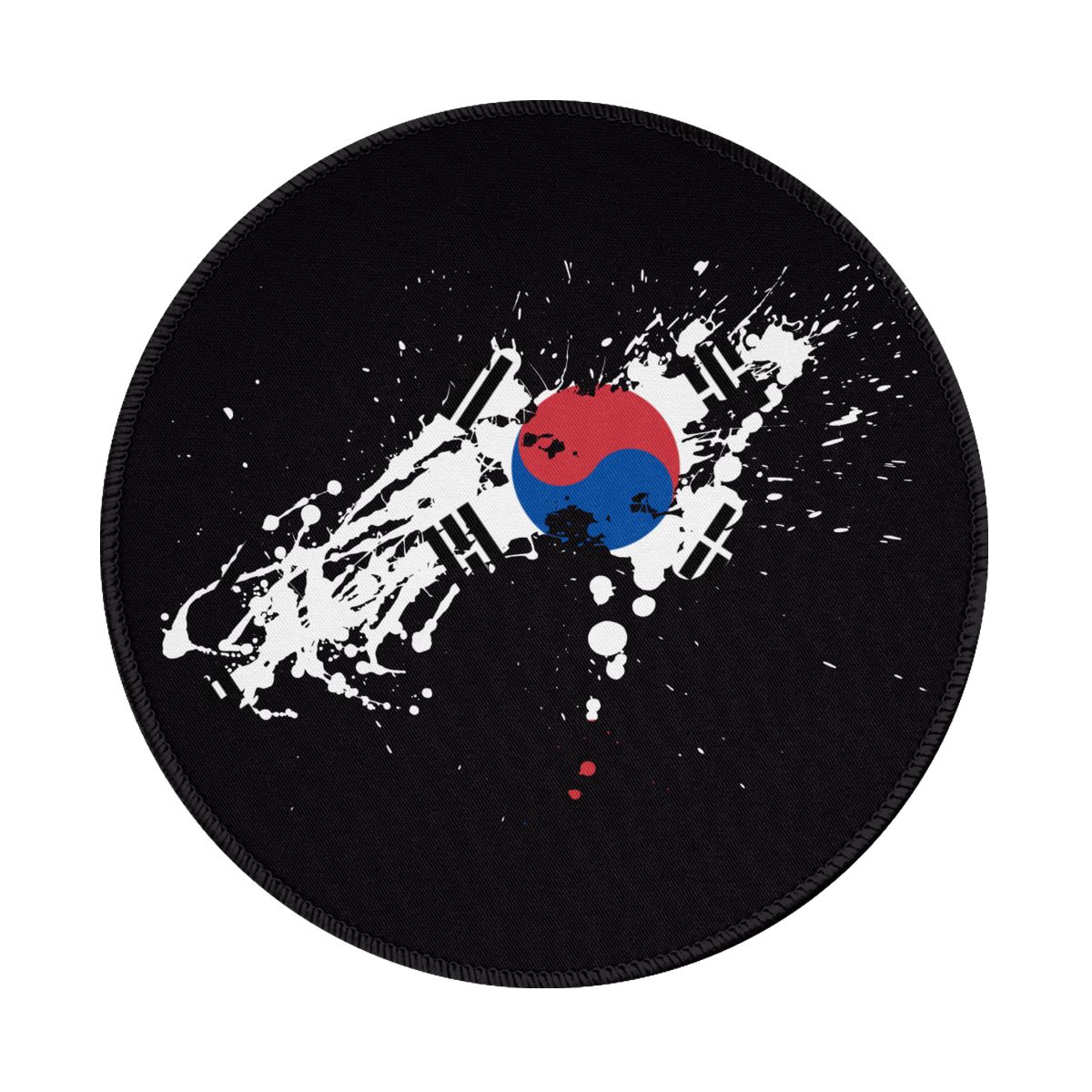 South Korea Ink Spatter Round Non-Slip Thick Rubber Modern Gaming Mousepad