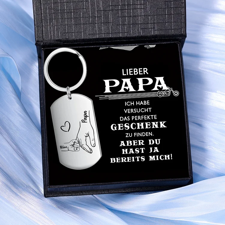 Personalisierbarer 1 Name Papa Hand Schlüsselanhänger-Lieber Papa du hast ja bereits mich-Geschenk für Vater Vatertag