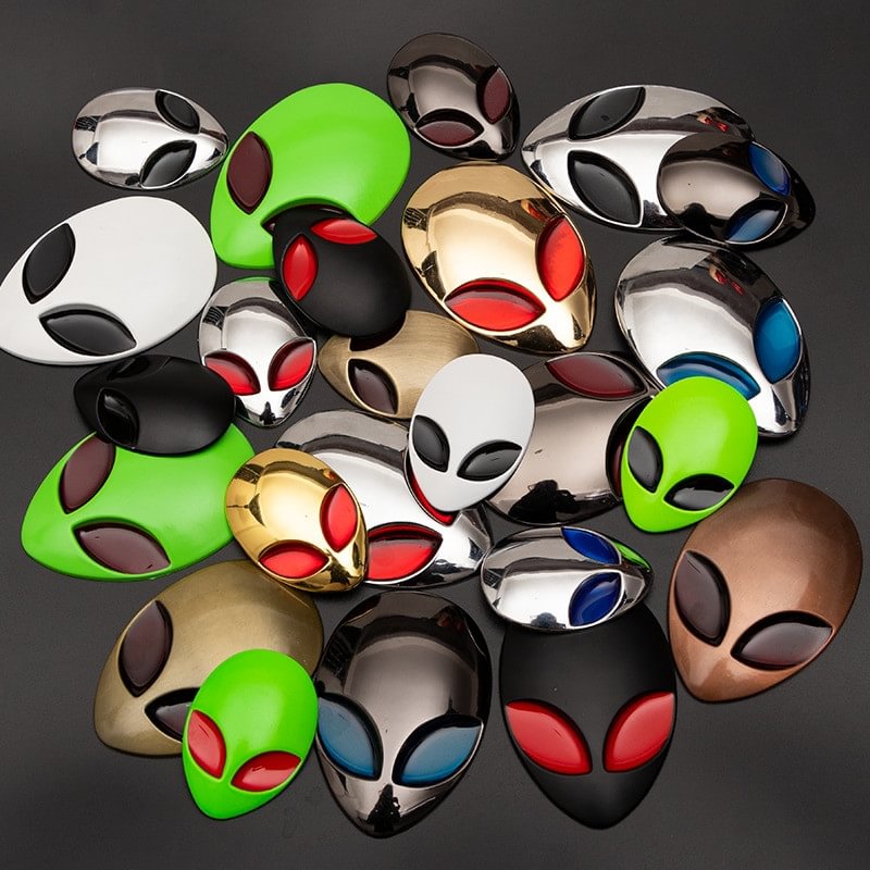 Alien Head UFO Auto Badge Decal Car Emblem Rear Trunk Sticker voiturehub dxncar