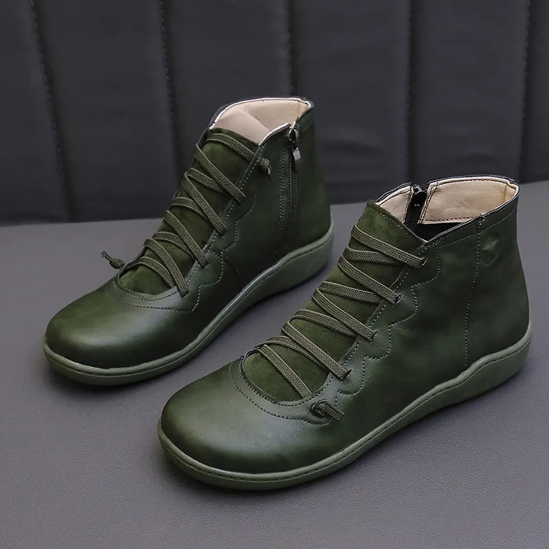 Breakj Breakj Autumn And Winter Large-Size Flat Bottom Warm Lady Short Boots New Flat Bottom Women Boots