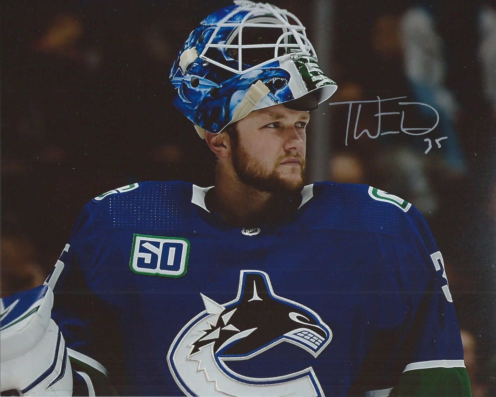 Thatcher Demko Signed 8x10 Photo Poster painting Vancouver Canucks Autographed COA G