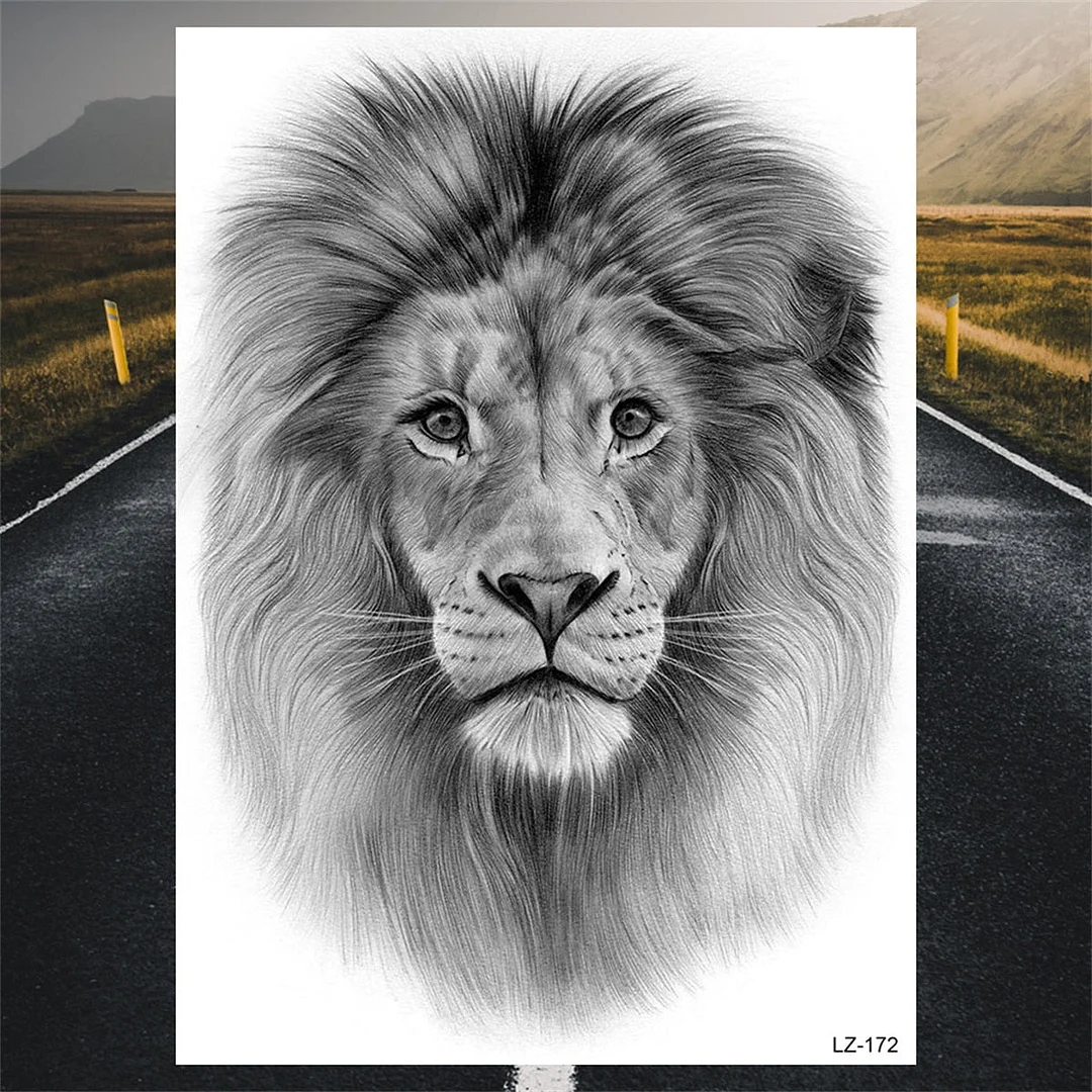 Black Spartan Warrior Temporary Tattoos For Men Adults Realistic Lion Tiger Maori Knight Fake Tattoo Sticker Chest Tatoos 3D