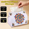 DIY PU Diamond Painting Tissue Box Kit Desktop Tissue Holder with Rhinestone Diamond Desk Decorative Tissue Box for Adults Desktop Storage Organizer (Mandala)