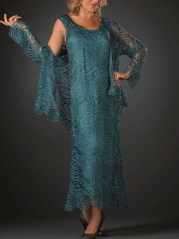 Lace Cardigan Elegant Ladies Dress Suit