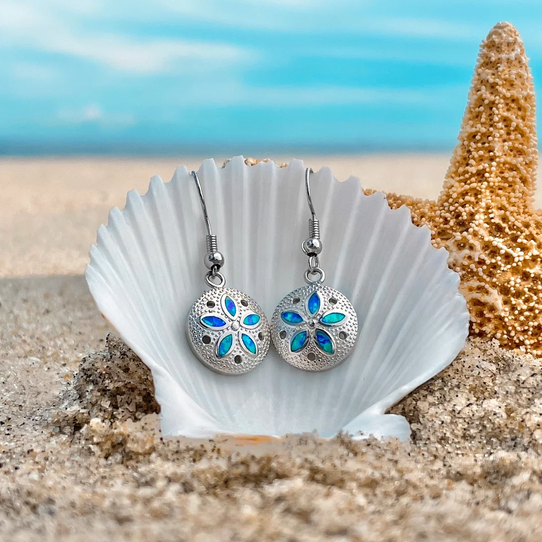 Opal Sand Dollar Earrings