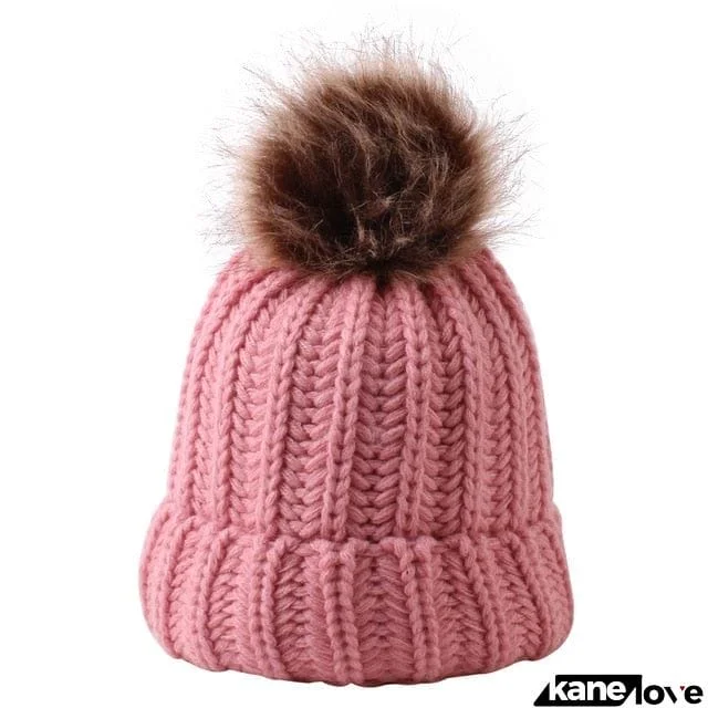 Knit Beanie with Pom Pom