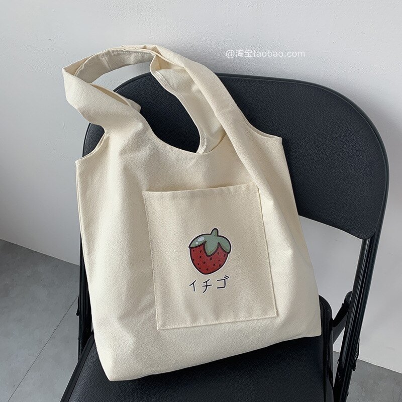 2022 Shopping Bag Woman Bag Text Pattern Printing Series Beige Reusable Harajuku Commuter Simple Large Capacity Fashion Tote Bag US Mall Lifes