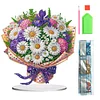(US Local)Flower Double Sided Effect Table Top Diamond Painting Desktop Ornaments Kit (Daisy)