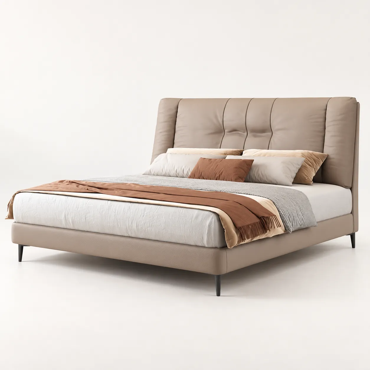 Upholstered Bed 235417 — white studio view