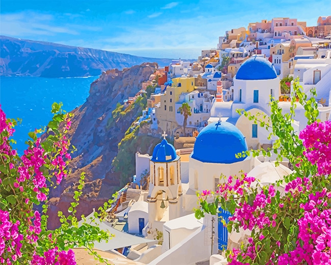 

Thira Santorini Greece – Paint By Numbers - 40*50CM, 501 Original
