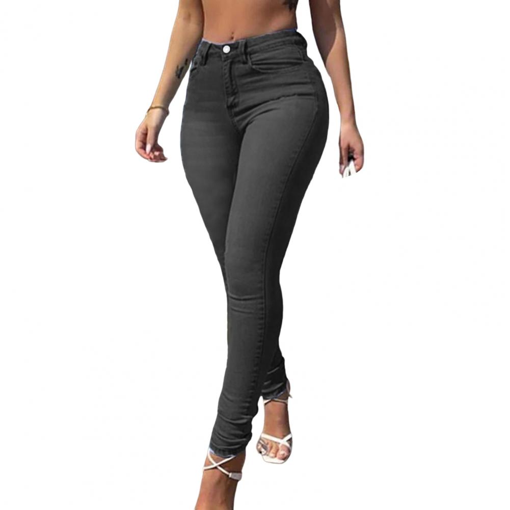 Mozpar Women Skinny Pants Super Soft Breathable Eye-catching Women Slim Elasticity Skinny Casual Denim Pants Women Trousers
