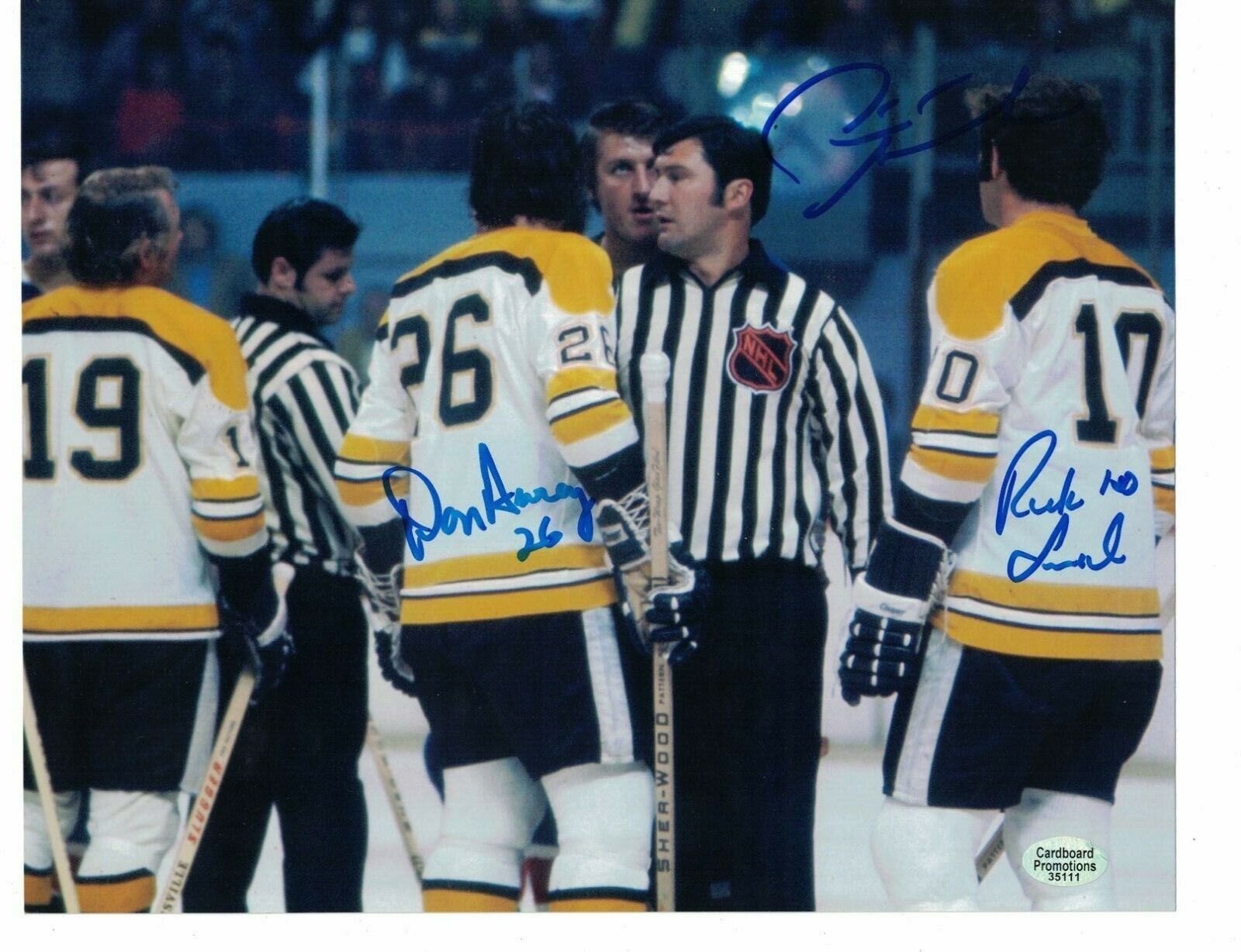 Don Awrey Rick Smith Pete Stemkowski Boston Bruins Signed Photo Poster painting W/Our COA