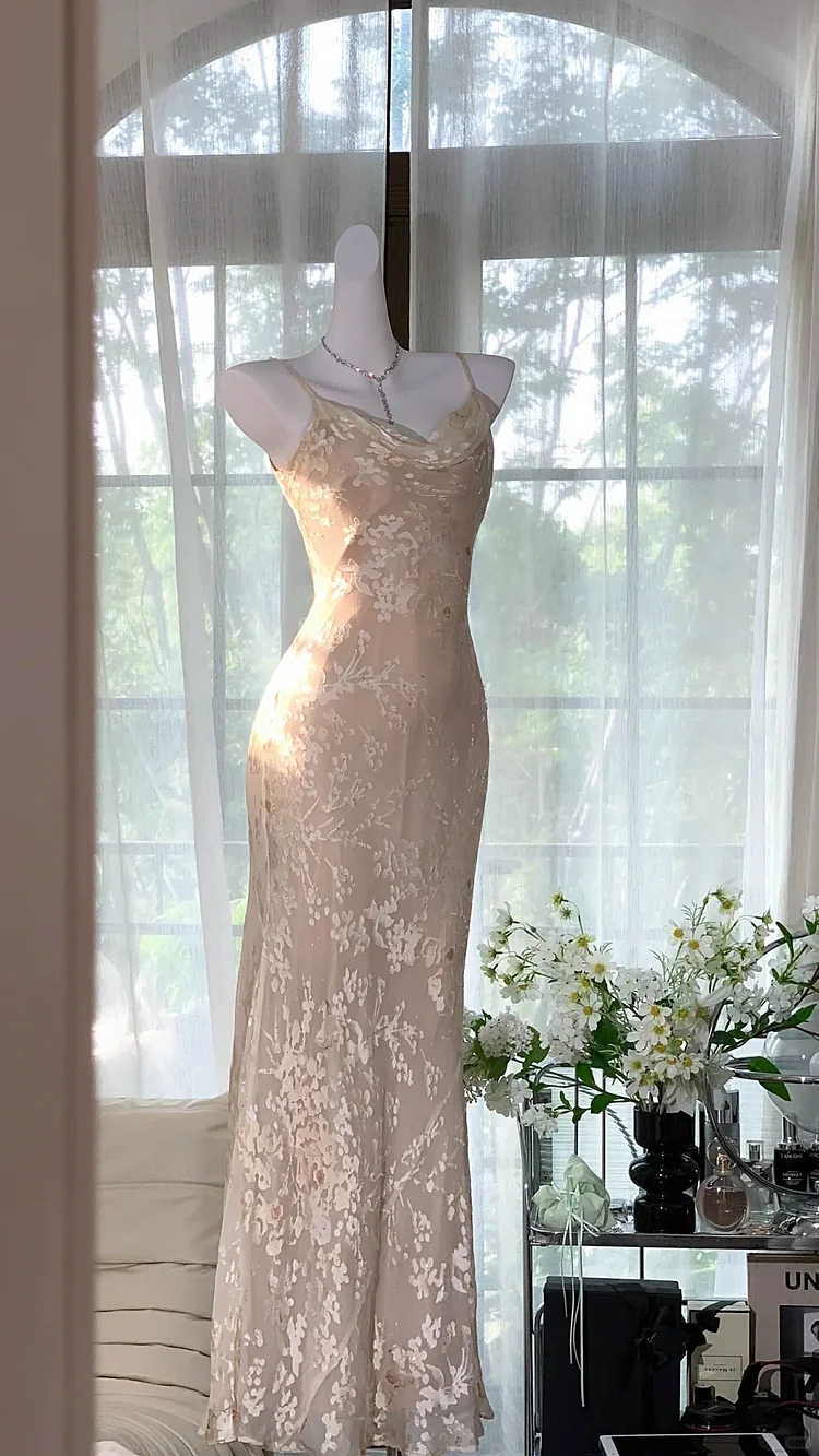 Pink floral ball gown long chiffon date dress evening dress birthday dress wedding dress style core aesthetic