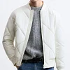 Men's Rhombus Stand Collar Cotton Jacket