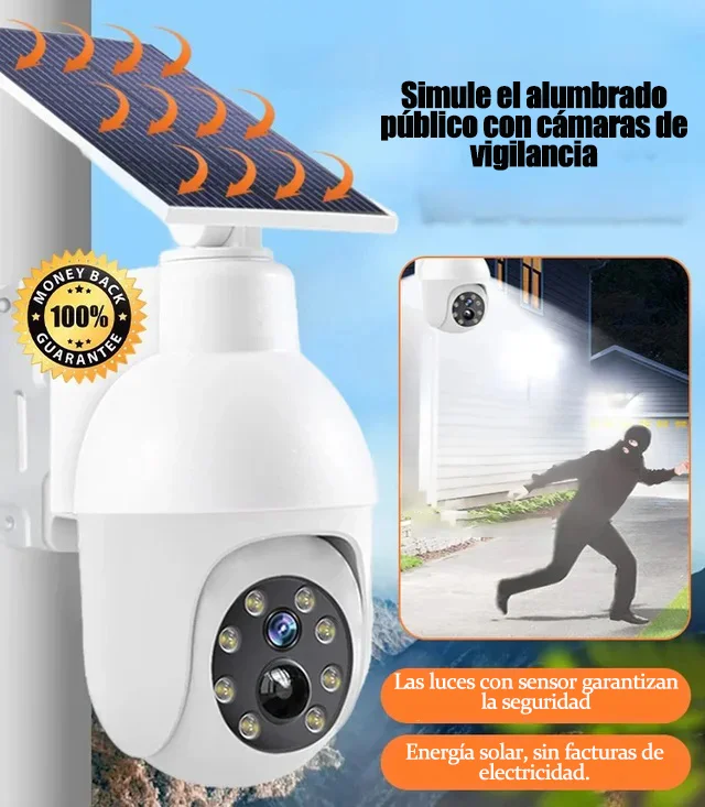 Simulación de alumbrado público con cámaras de vigilancia.