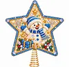 DIY Diamond Painting Christmas Tree Topper Star, Acrylic Holiday Tree Top Decoration with Spring Base, Removable Tabletop Christmas Decor