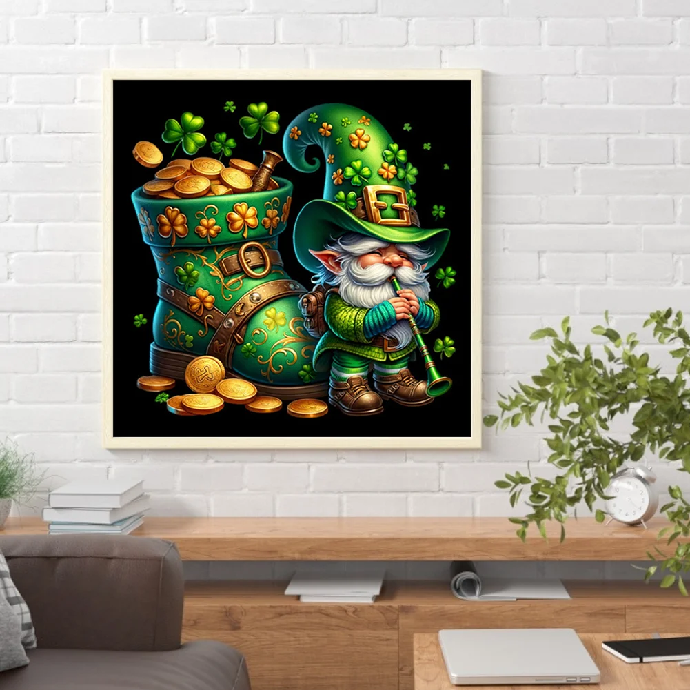 Diamond Painting - Full Square Drill - St. Patrick Day Gnome(Canvas|45*45cm)