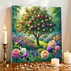 Framed Diamond Painting - Full Round Drill - Apple Tree (25x25cm)