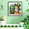 St. Patrick's Day Katze speziell geformte 5D DIY Teilbohrer Diamanten Punkte, Edelsteinkunst-Kits f&uuml;r Erwachsene, Anf&auml;nger, Wohndekoration, Diamanten,