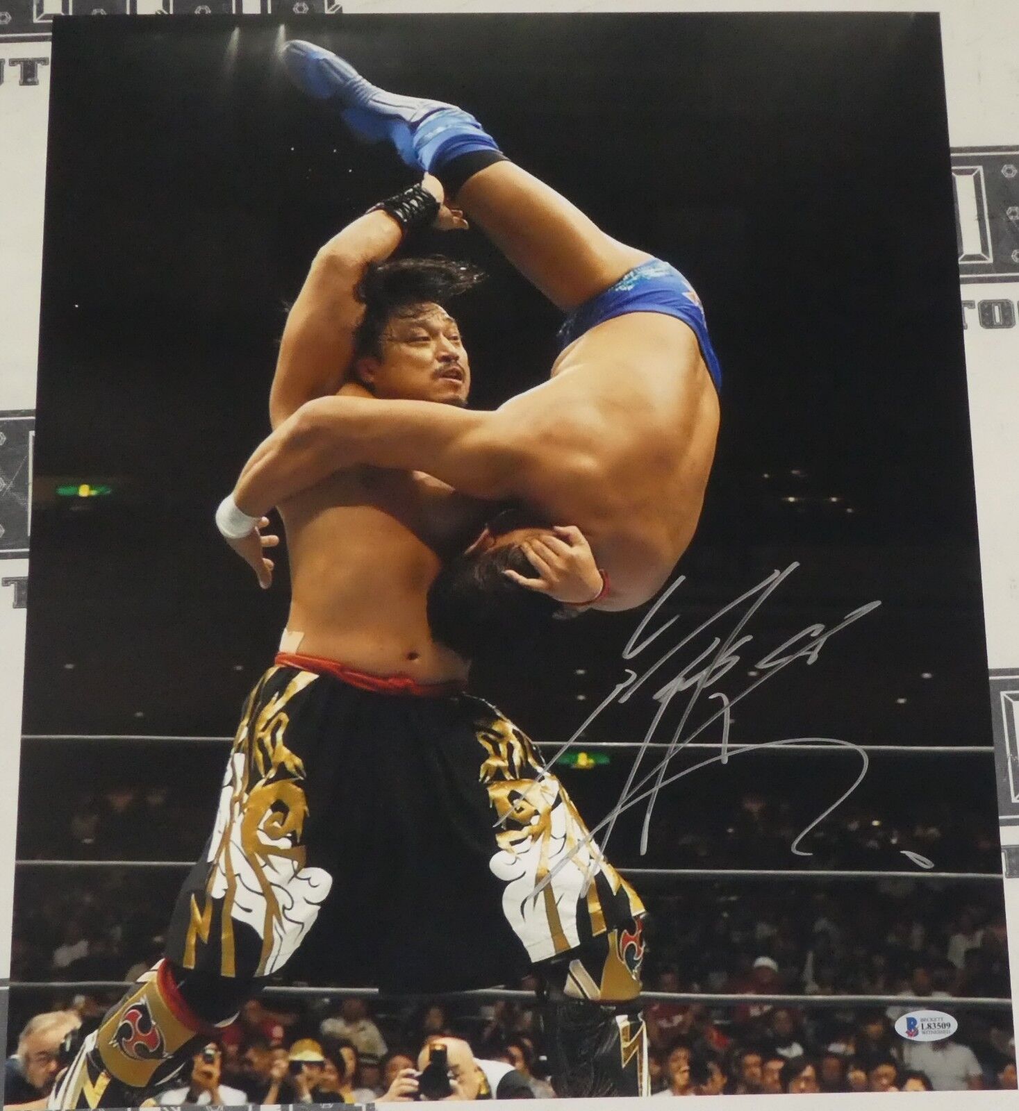 Hirooki Goto Signed 16x20 Photo Poster painting BAS COA New Japan Pro Wrestling Picture Auto'd 3