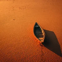 Lone Boat on Dunes - Diamond Painting