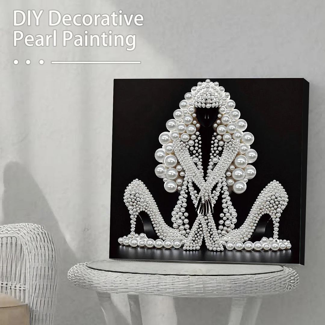 Elegant Lady - DIY Pearl Diamond Art Kit With Frame 30*30cm