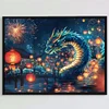 5D DIY Vollrundbohrer teilweise ab Diamantmalerei Drachen Kit Kunst Dekor 45x35cm