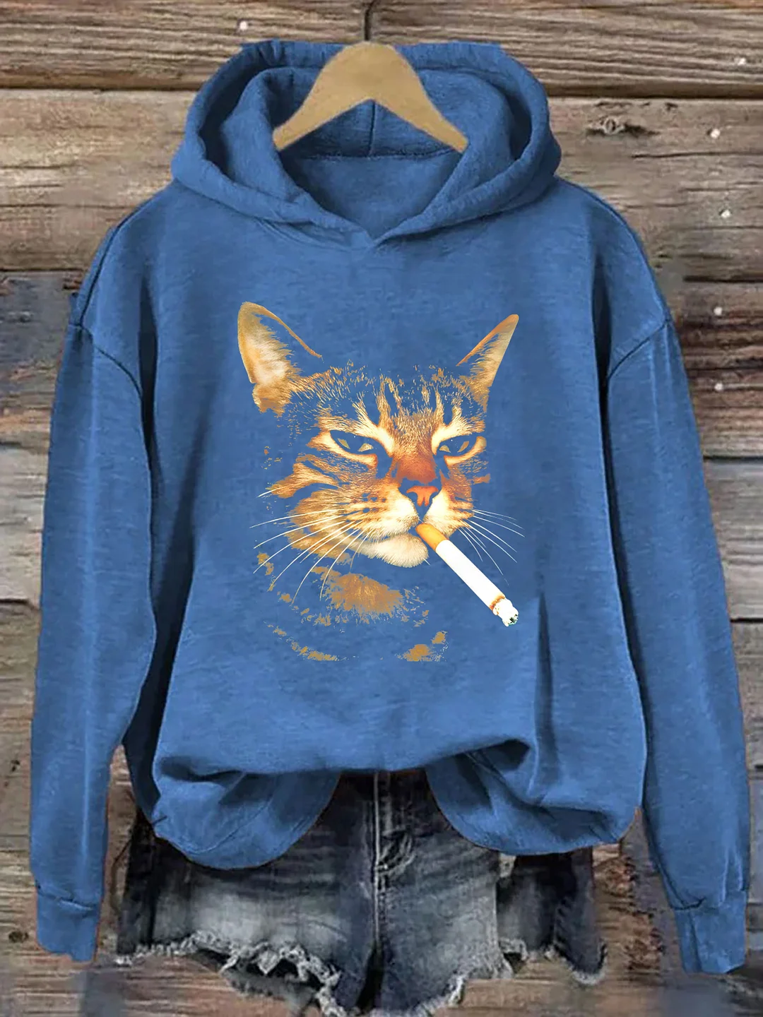 Cat Smoking A Cigarette Hoodie
