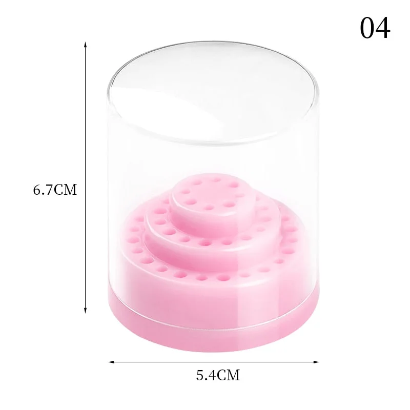 Nail Drill Grinding Bit Holder Box Display Storage Container Nail Polishing Head Stand Metal Organizer Case Nail Drill Bits Tool-Nail Inspo