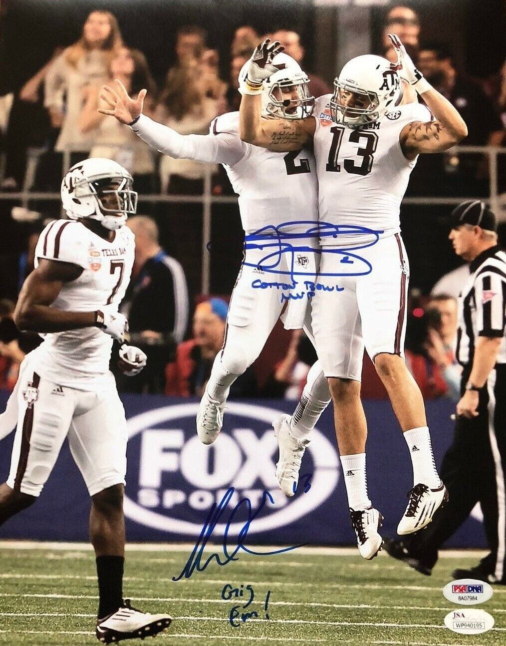 Johnny Manziel Mike Evans signed 16x20 Photo Poster painting inscribed NCAA Texas A&M Aggies PSA