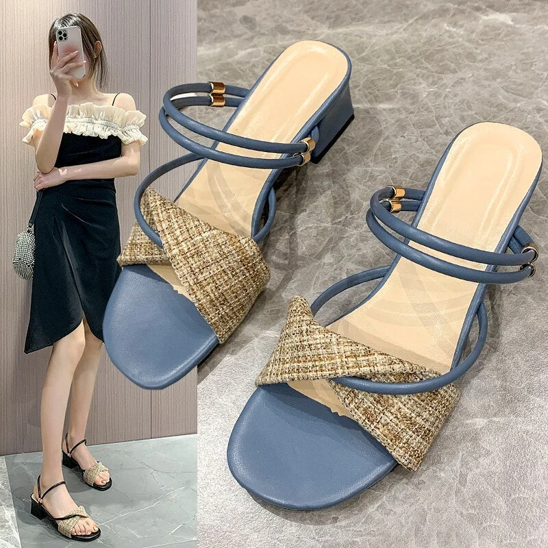  2022 Women Sandals Summer Designer Shoes PU Flat Heel Gladiator Flip-Flops Fashion Platform