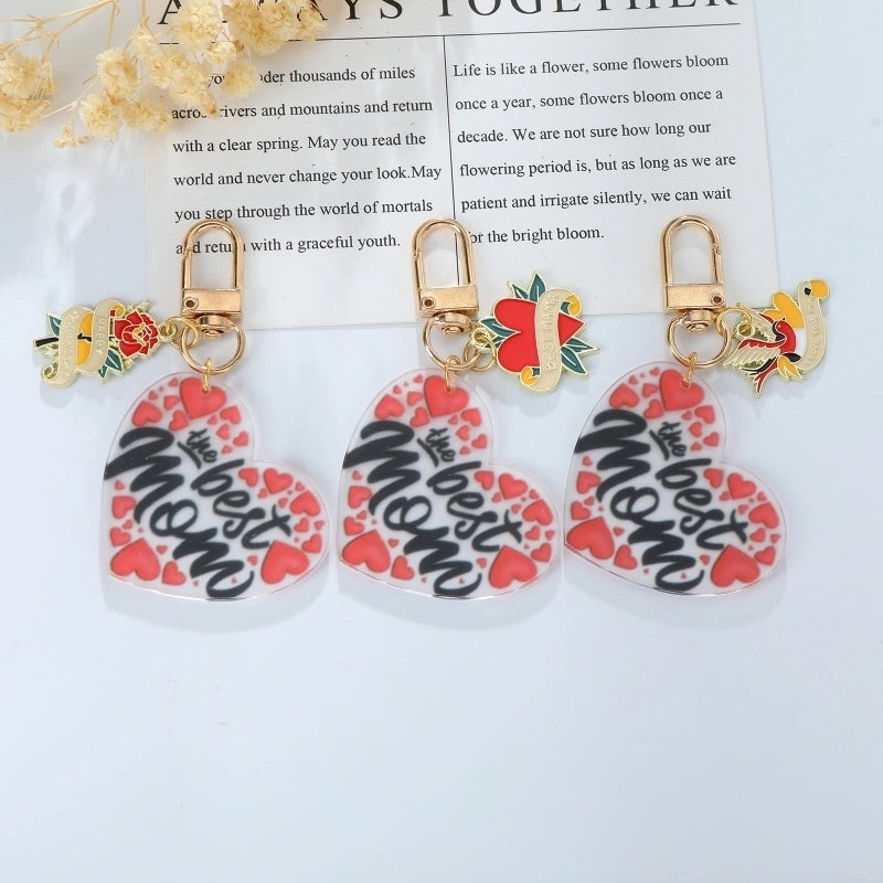 Elegant Cute Shiny Animal Letter Resin Asymmetrical Keychain