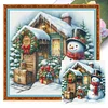 Christmas Cottage-11CT Stamped Cross Stitch 45*45cm/17.72*17.72in