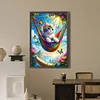 Diamond Painting-DIY Full Round Drill Hammock Cat(60*40 CM)