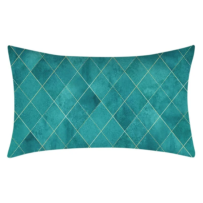 Teal Blue Pillowcase 30X50 Geometry Cushion Cover Polyester Sofa Cushions Decorative Throw Pillows Nordic Home Decor Pillowcover