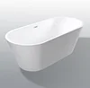 WOXYX 67 Inch Freestanding Bathtub Acrylic Bath tub,Oval Shape Soaking Tubs With Chrome Overflow and Pop Up Drain,White