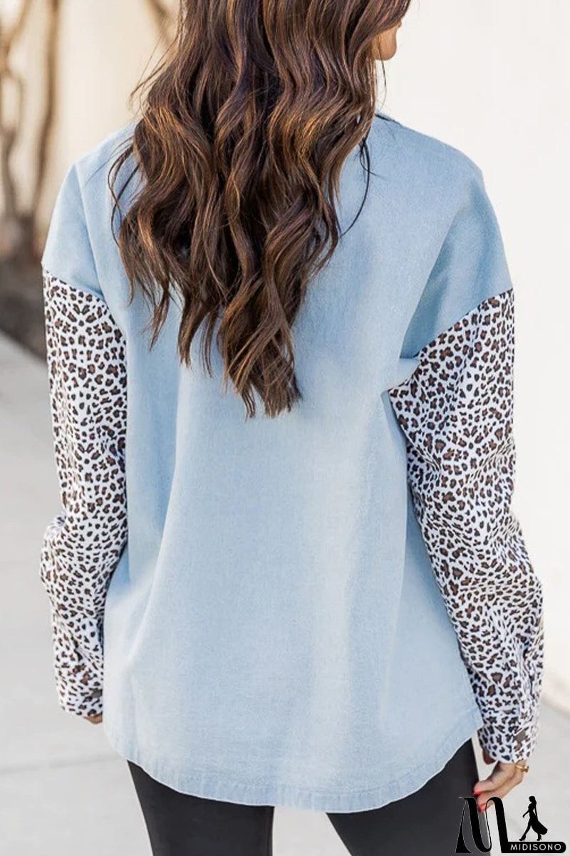 MidiSono - Sweet Animal Pocket Printing Shirt Collar Tops