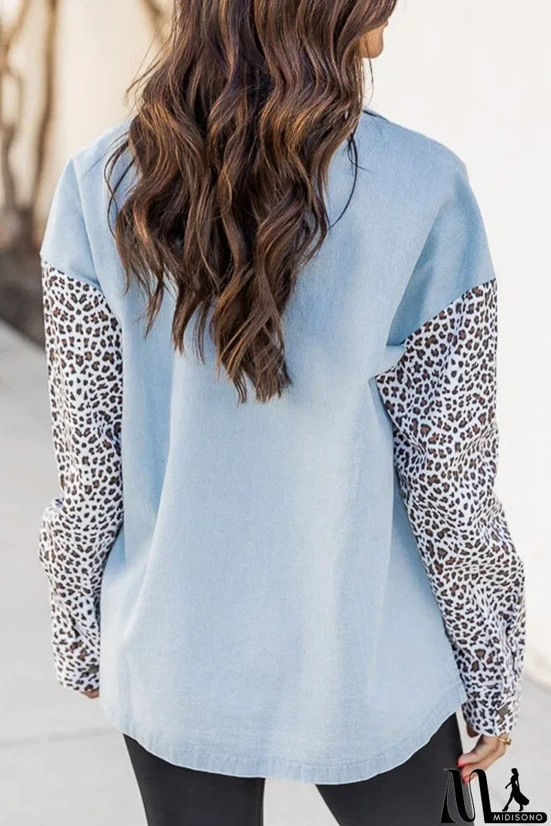 MidiSono - Sweet Animal Pocket Printing Shirt Collar Tops