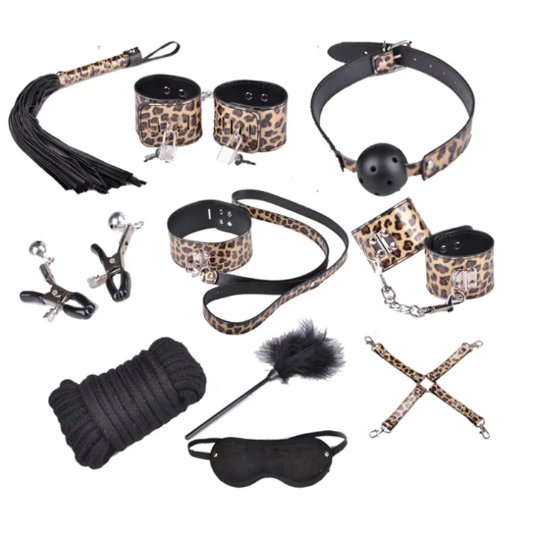 Leopard Leather Ten Piece Set Binding Set Husband And Wife Flirting Toys