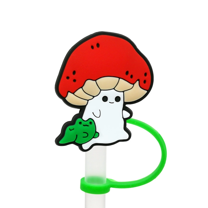 10 Pieces Cute Cartoon Silica Gel Straw Decorative Cap 1 Piece