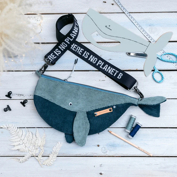 Whale Doll Crossbody Bag Sewing Template - With Templates