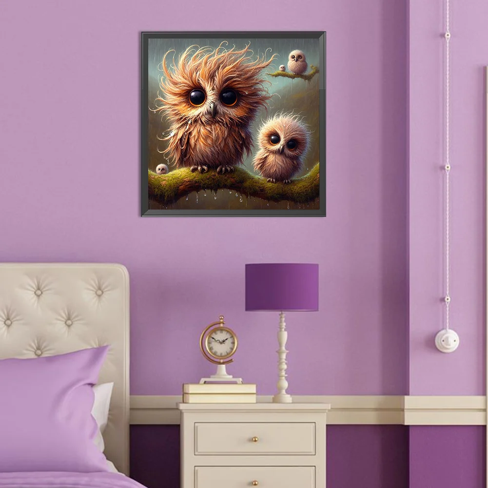 Diamond Painting - Full Square Drill - Owl(Canvas|35*35cm)
