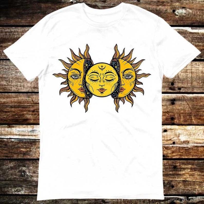 Moon Inside of The Sun Tarot Psychedelic T Shirt Meme Gift Shirt Funny Tee Vintage Style Aesthetic Unisex Gamer Cult Movie Music 6023