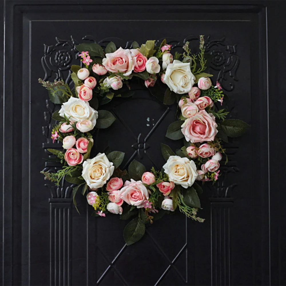 Rose Wreath Yard Holiday Decoration Hanging Ornament