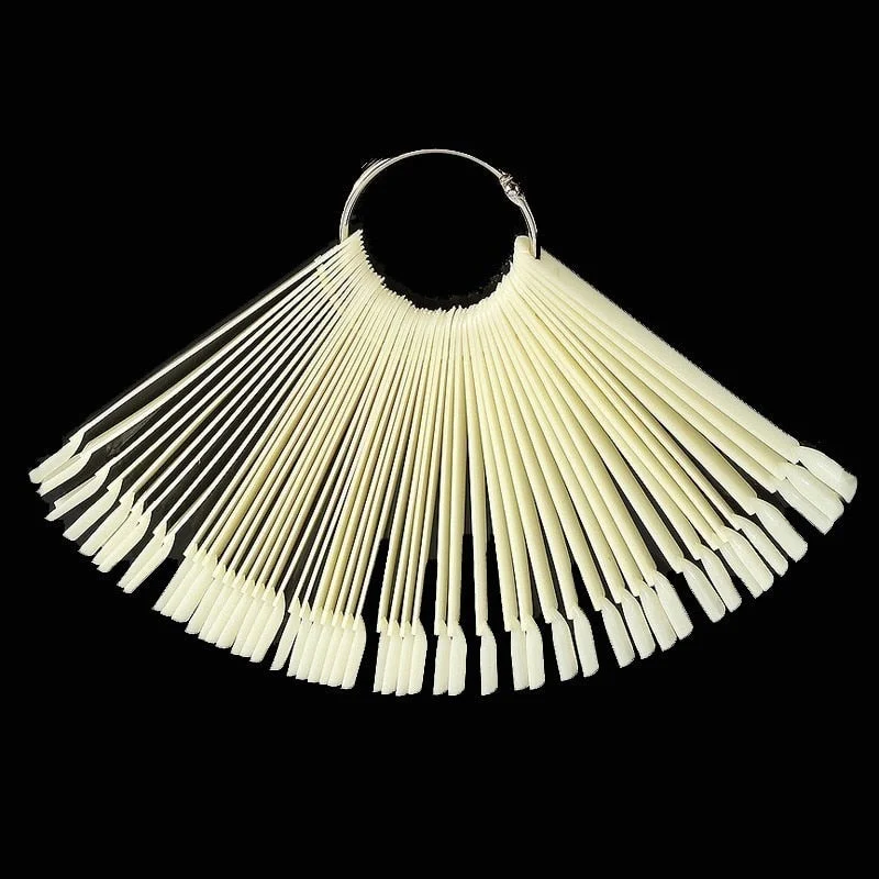 Nail Tools 50 Pcs Fan-shaped Nail Polish Swatches Practice Nail Plate Display Plate Fan-shaped Color Card Sample