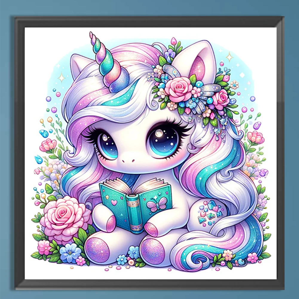 Diamond Painting - Full Square Drill - Read Unicorn(Canvas|35*35cm)