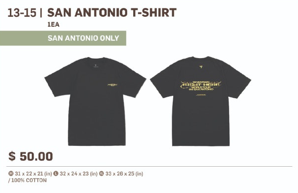 SEVENTEEN 'Right Here' World Tour San Antonio T-Shirt officialsvtshop