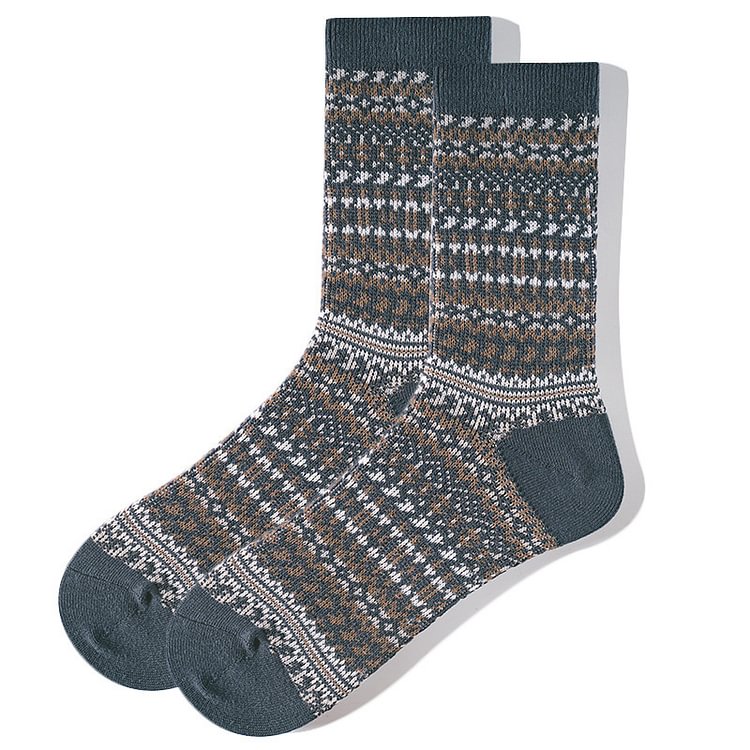 Vintage Ethnic Style Combed Cotton Socks