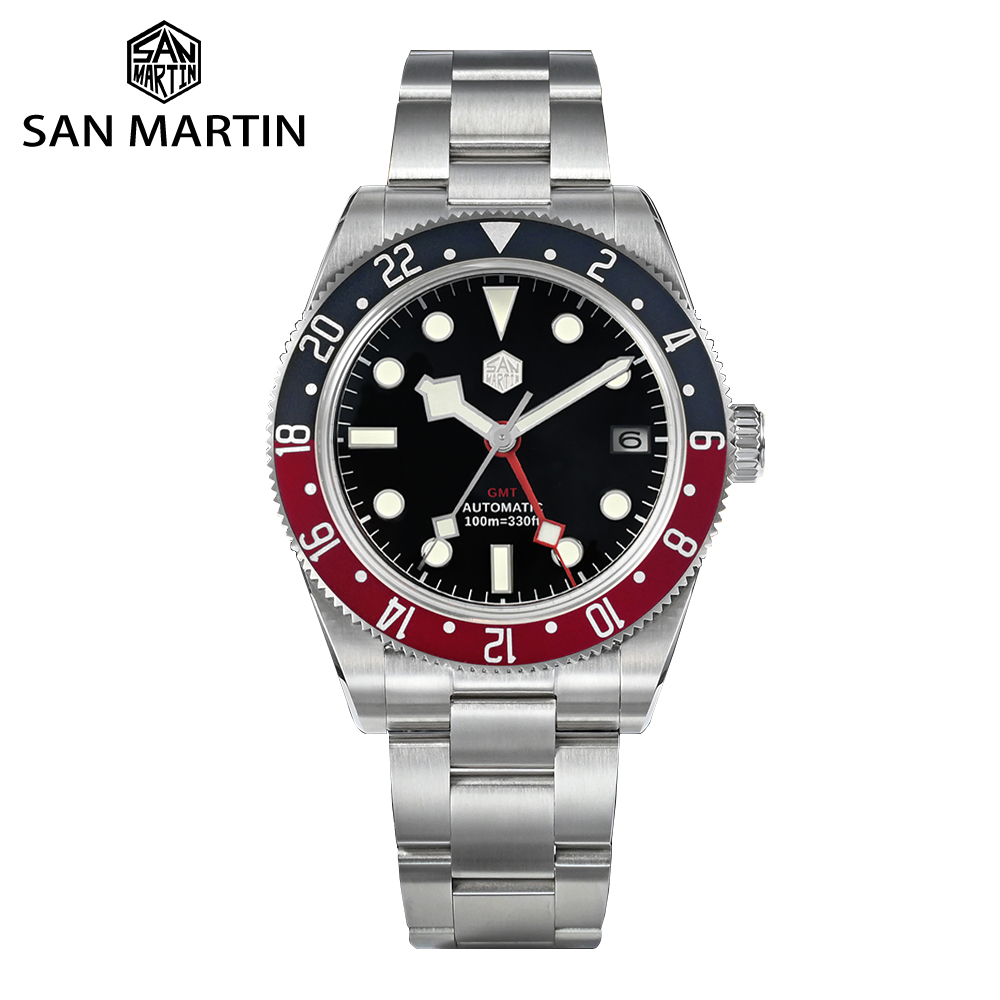 San Martin NH34 BB58 GMT Watch SN0109 V2 San Martin Watch san martin watchSan Martin Watch