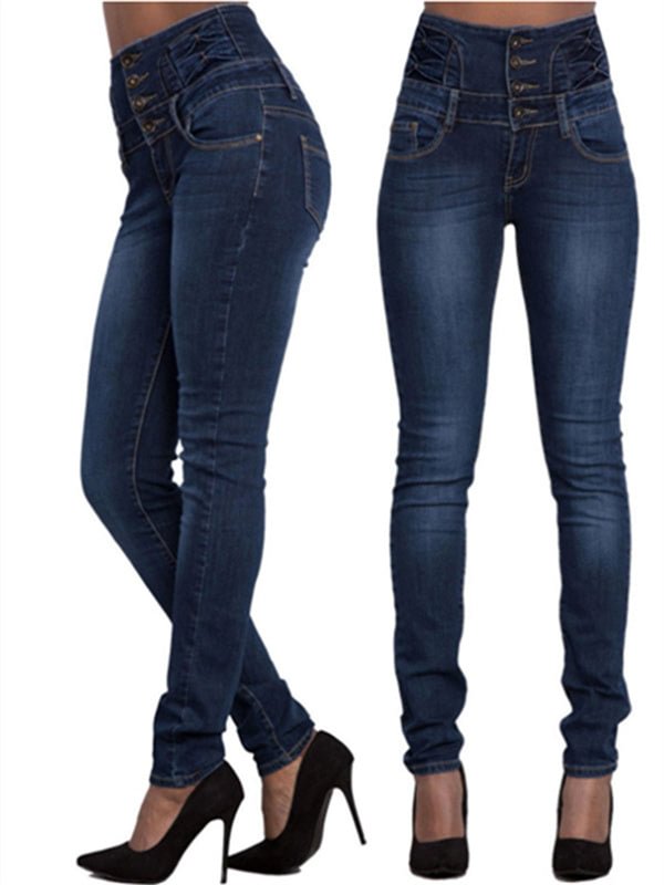 High Waist Slim Stretch Skinny Jeans